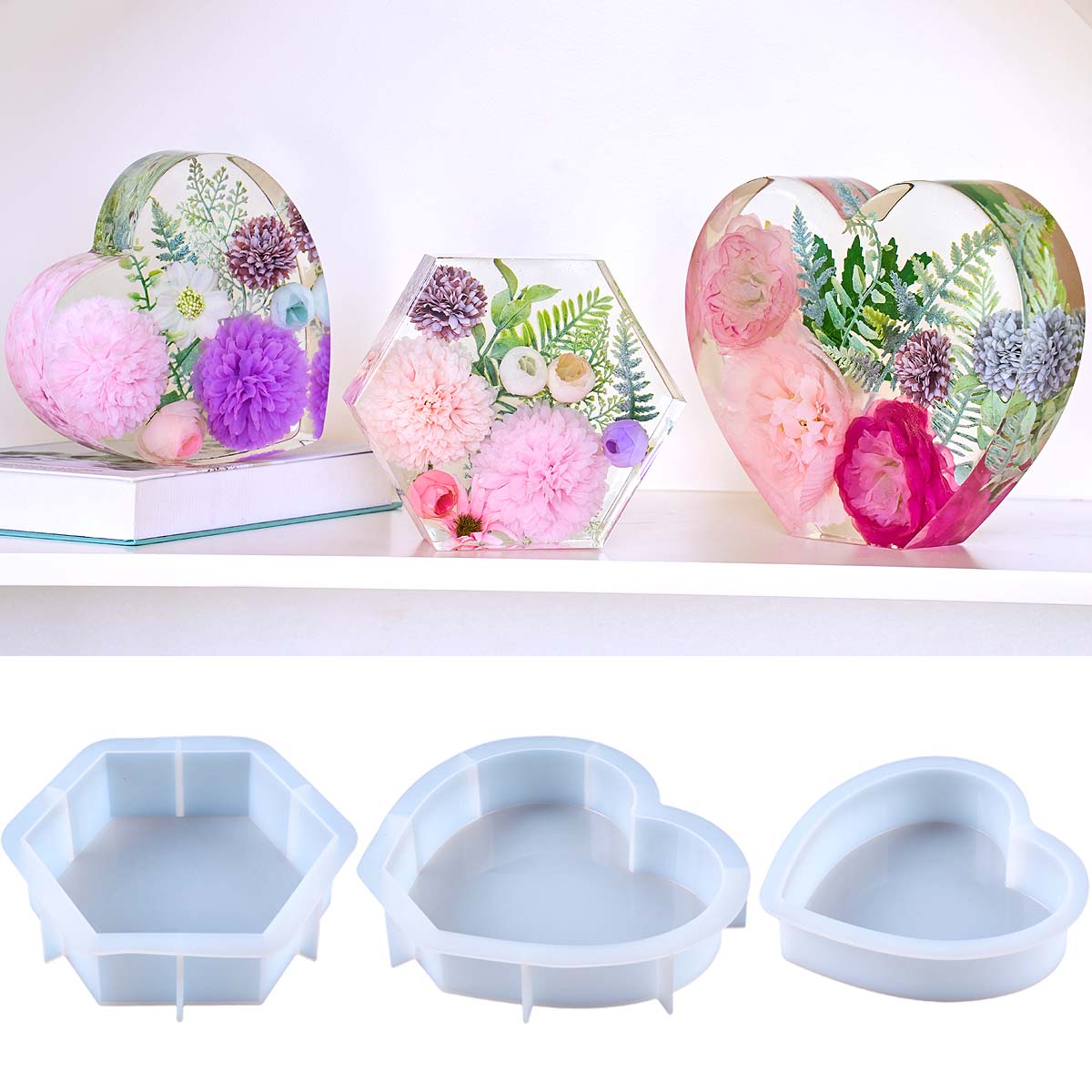 Flower Preservation Resin - Molde de silicona grande con forma