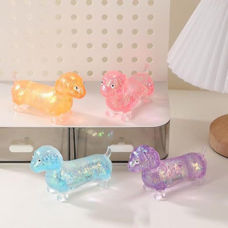Resin Craft Material - Juguete Sensorial Antiestrés de Dachshund Brillante
