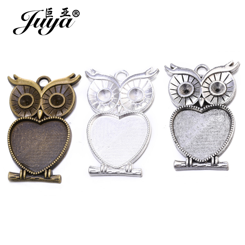 Bezels Set Pendant - 5 unids/lote 25mm corazón forma de