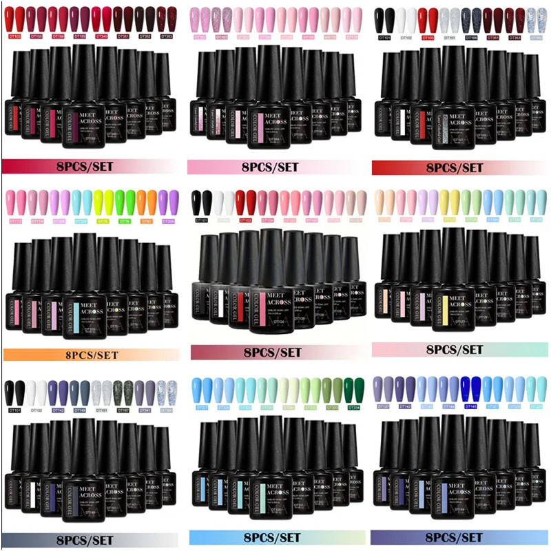 Resin Glitter Pack - Set de 8 Esmaltes de Uñas