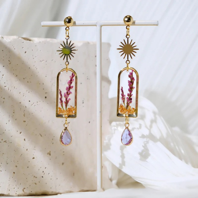 Pendientes Únicos de Lavanda M - Dried Flower Bulk reseña y precio