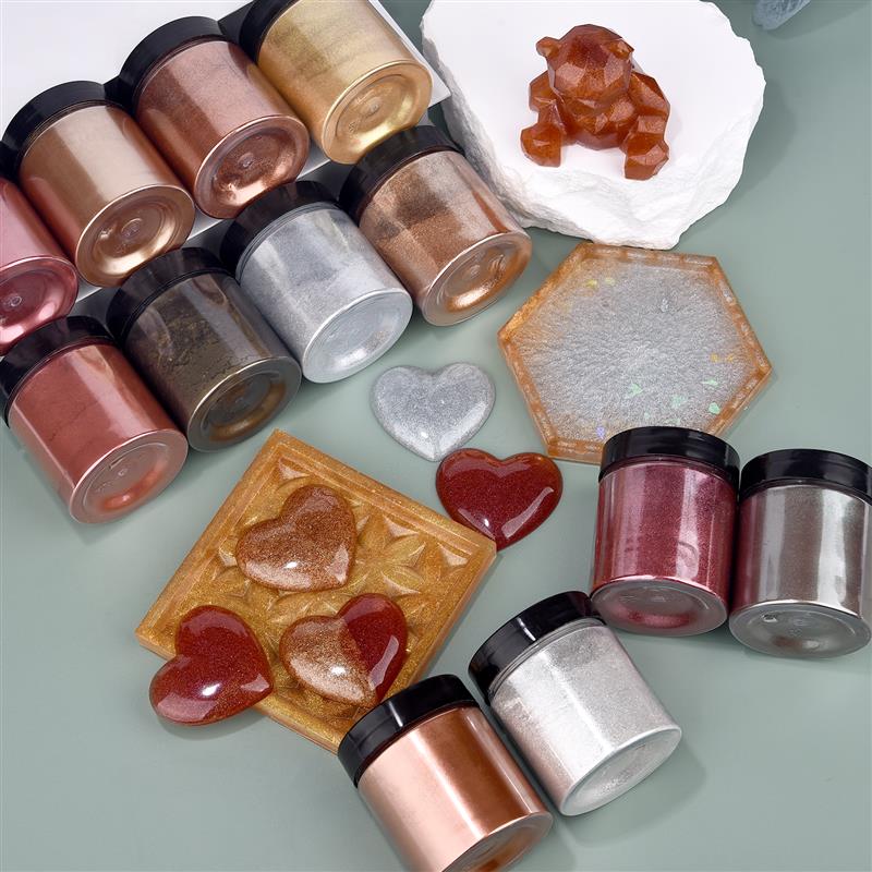 50g brillo metálico oro plata  - Resin Pigment Set reseña y precio