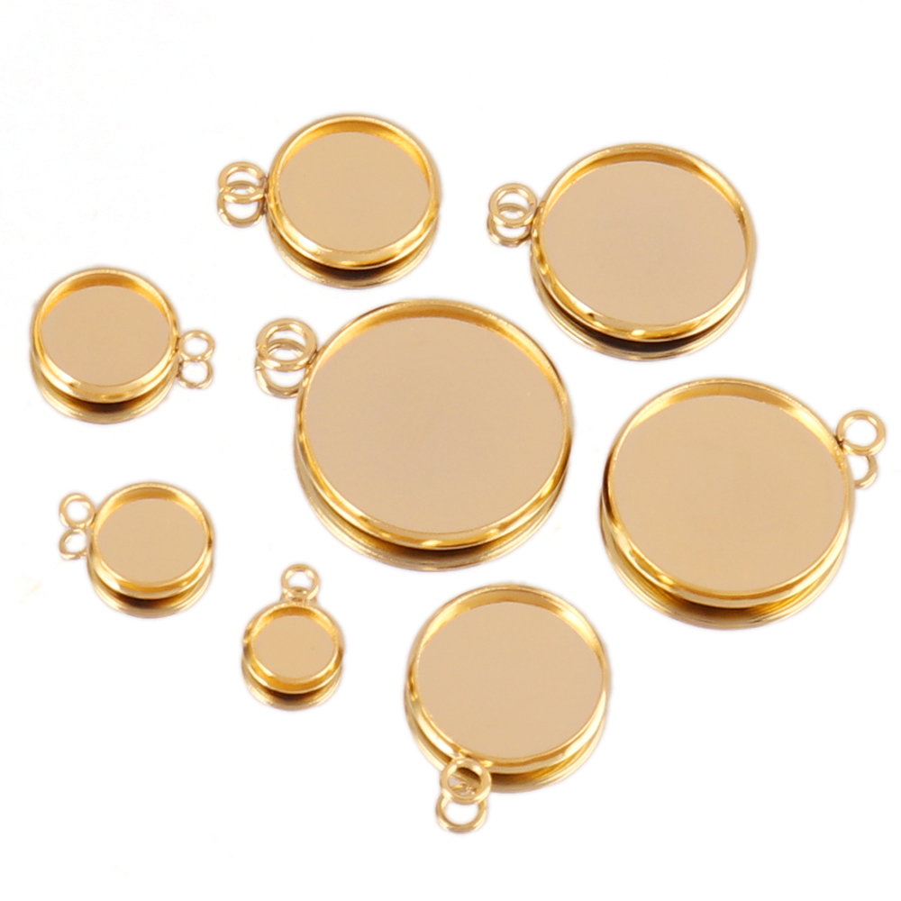 10 Uds cabujón de acero inoxid - Bezels Set Pendant reseña y precio